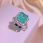 Simulation Paraiba Rings Ear Studs Necklace Suit