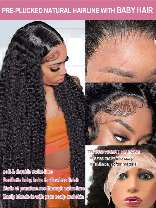 Water Wave Curly Lace Front Human Hair Wigs