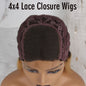 Mid-point Wine Red African Small Curly Long Wig