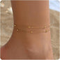 Oil Dripping Bead Herringbone Chain Anklet Rice Bead Chain Anklet
